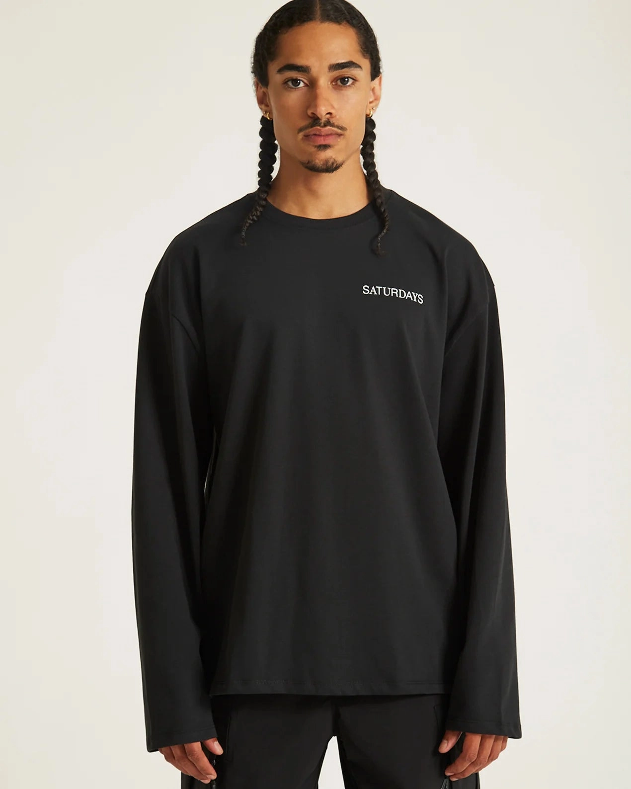 Saturdays NYC - Black New York Brushed Relaxed LS Tee