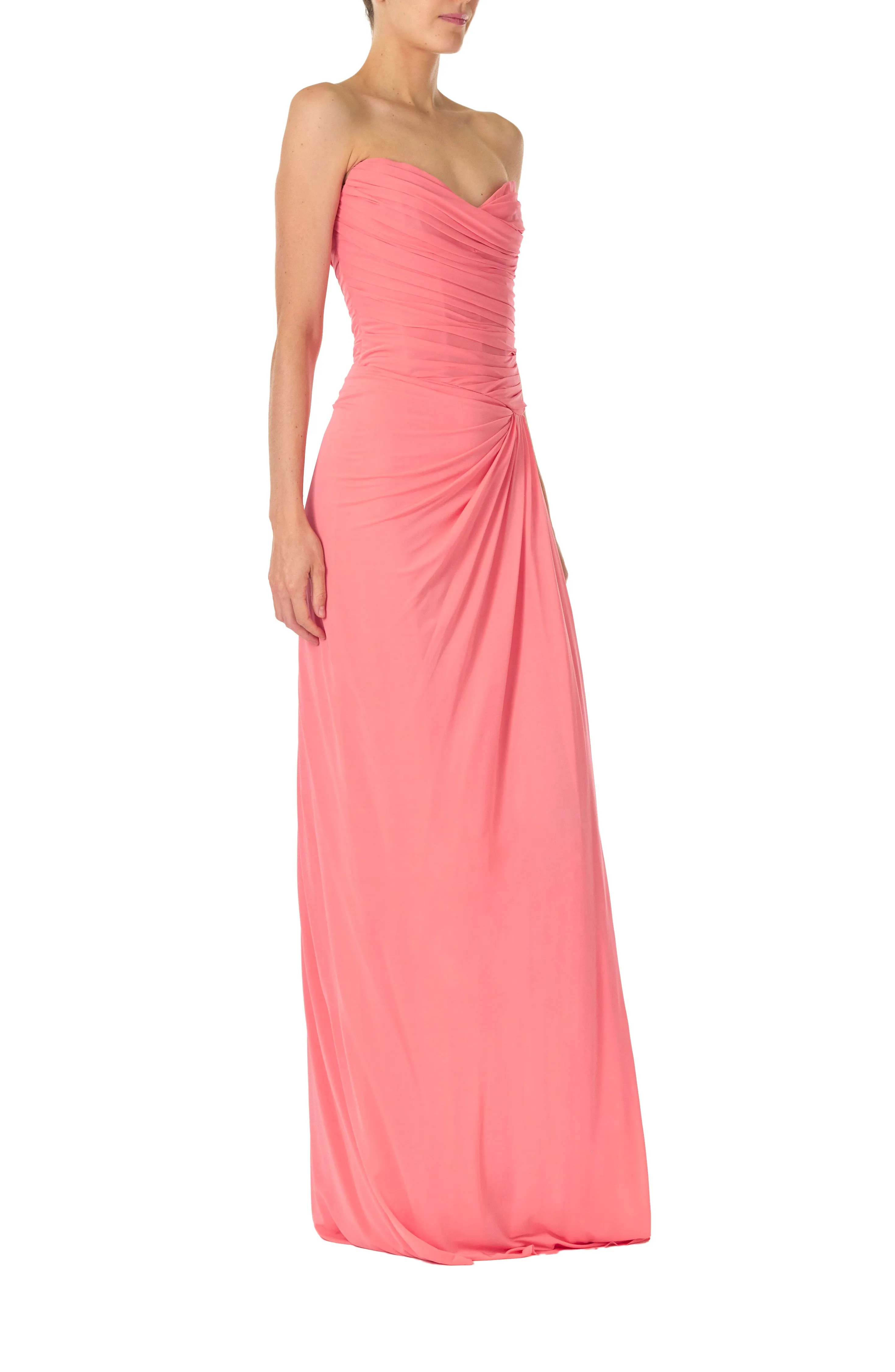 Strapless Draped Jersey Gown