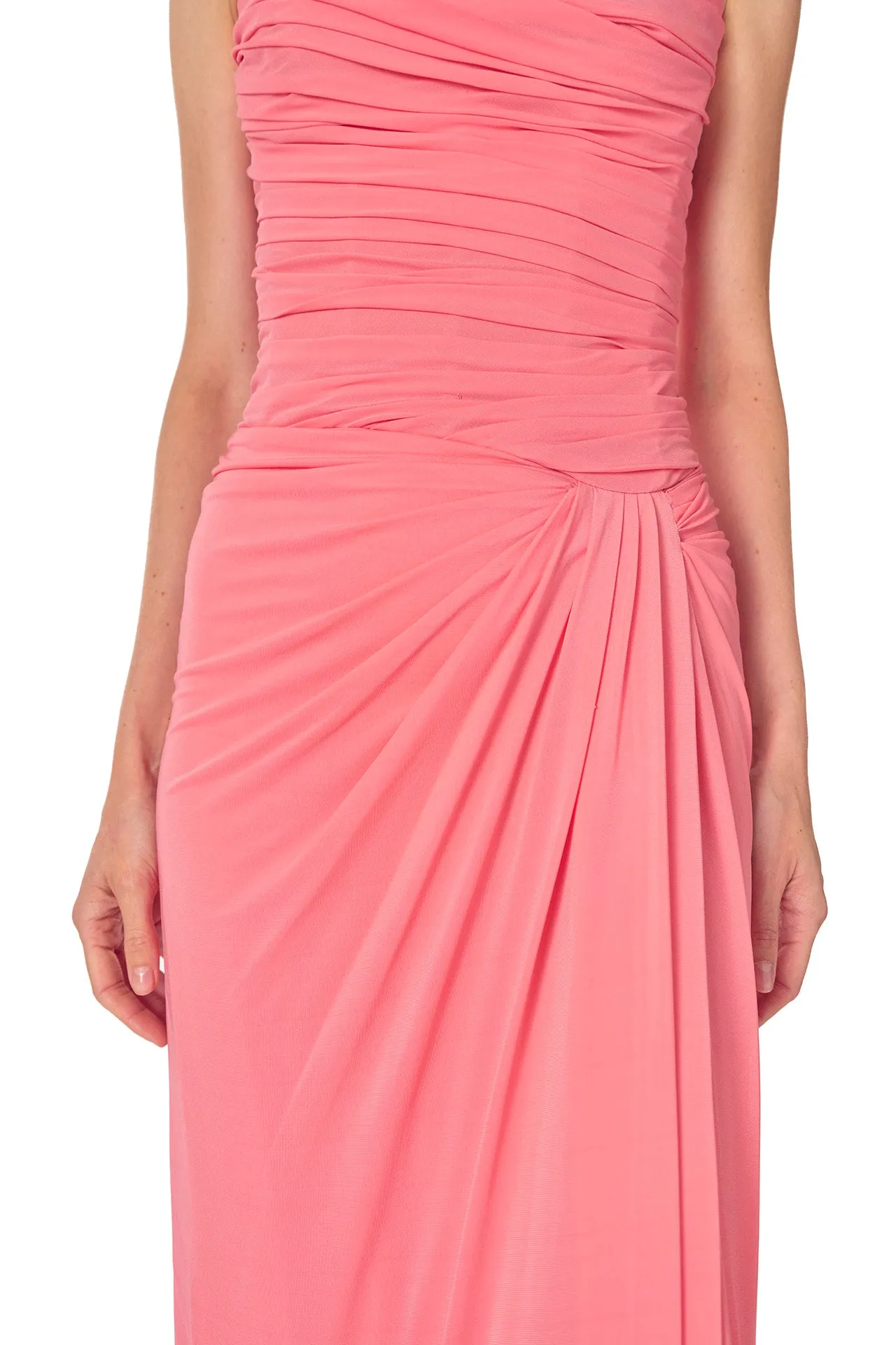 Strapless Draped Jersey Gown