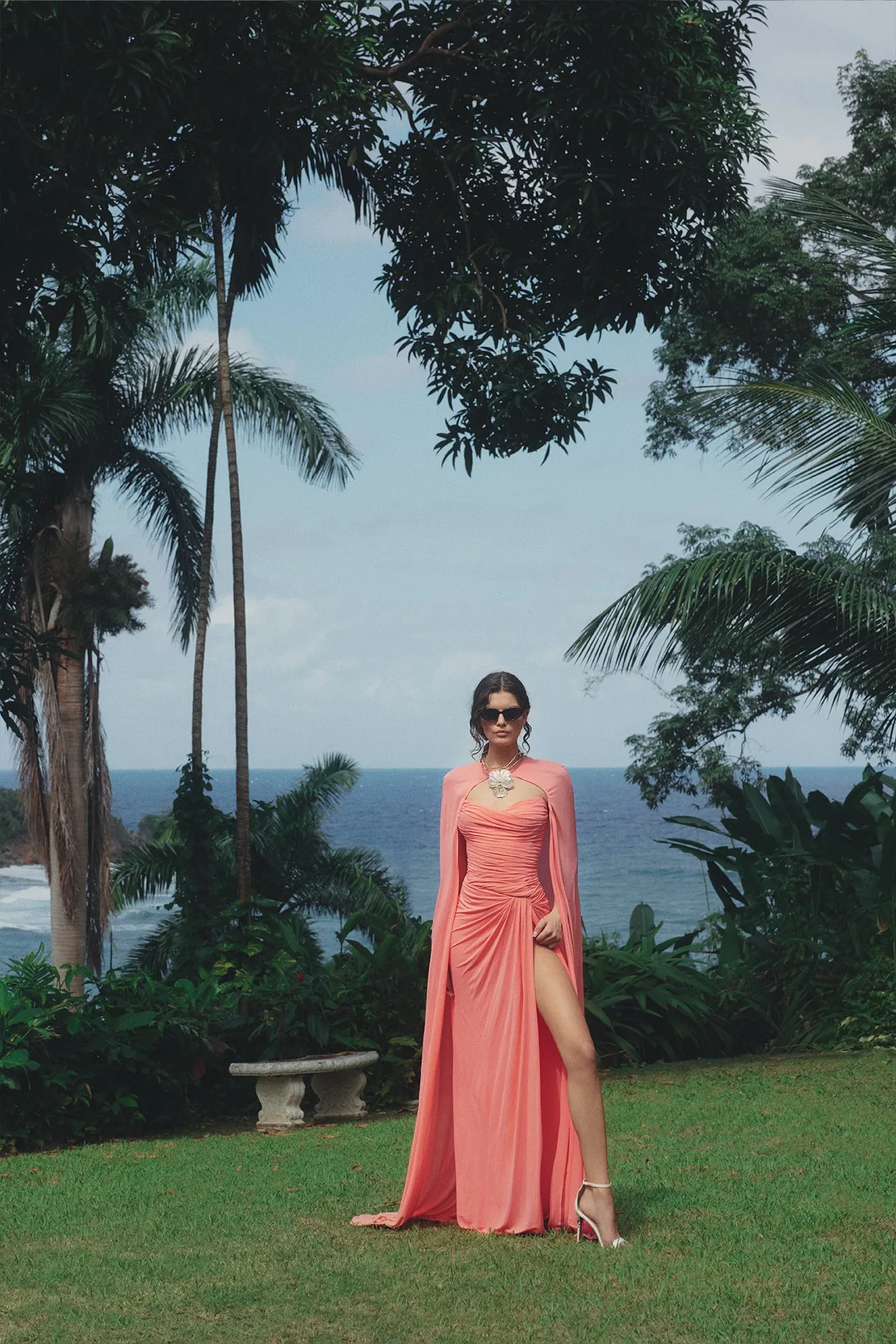 Strapless Draped Jersey Gown