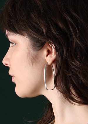 Stretched Silver Hoops