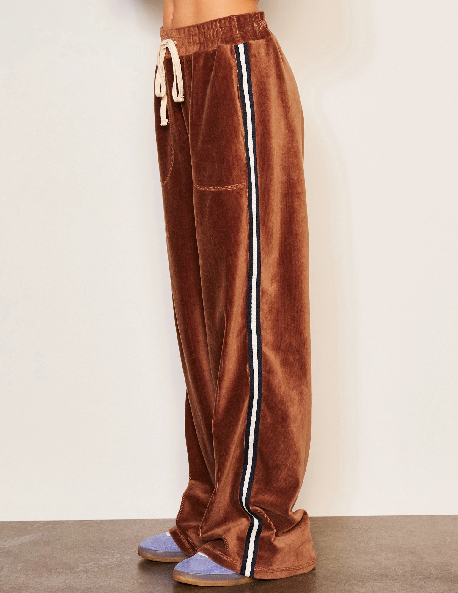 Sundry Classic Shirt & Relaxed Wide Leg Pant Set in Taupe