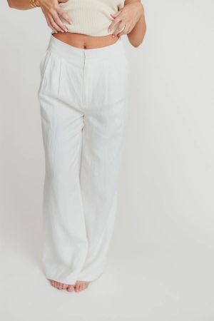 Sylvia Wide Leg Trousers in Off-White