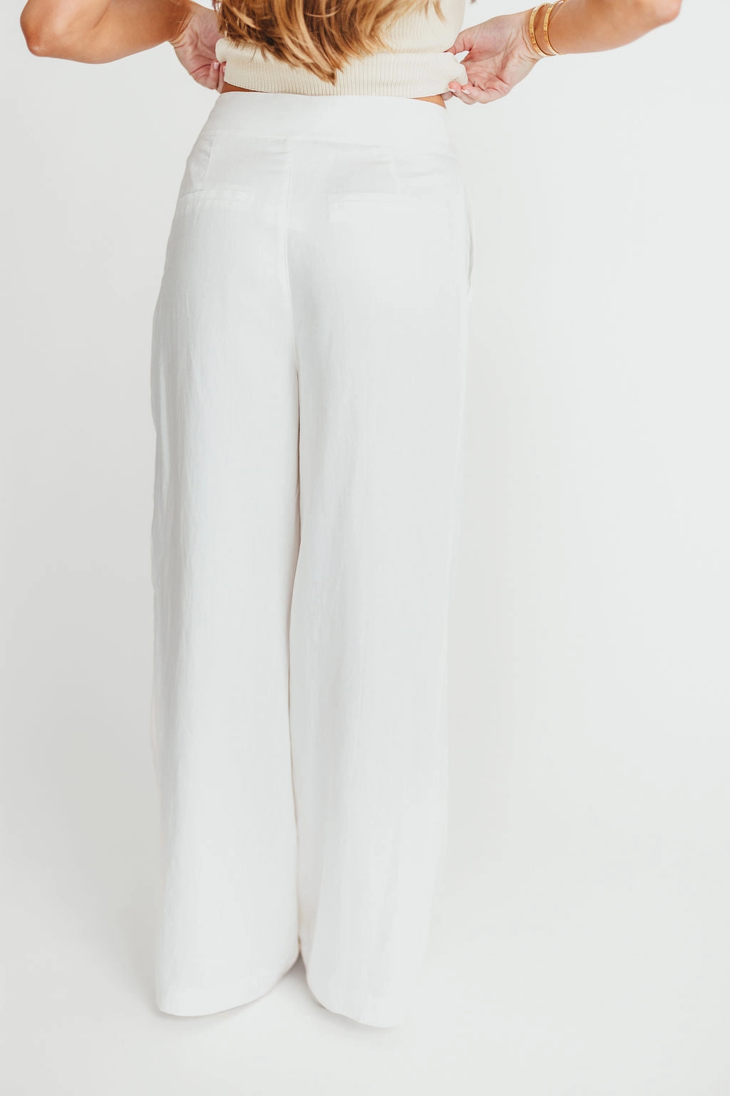 Sylvia Wide Leg Trousers in Off-White