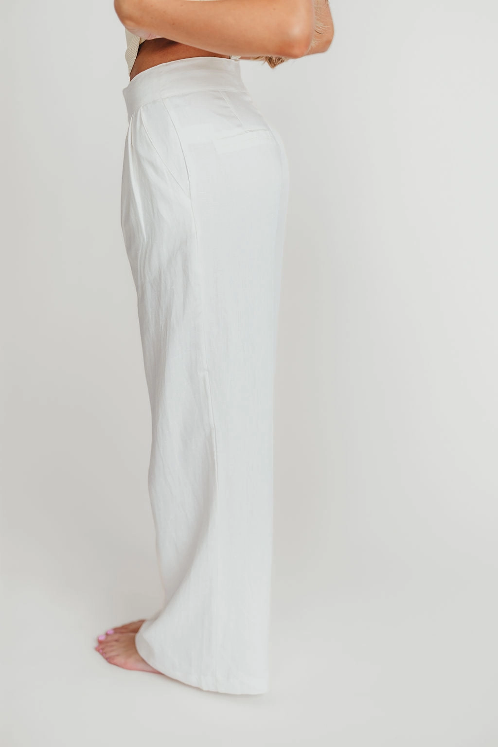 Sylvia Wide Leg Trousers in Off-White