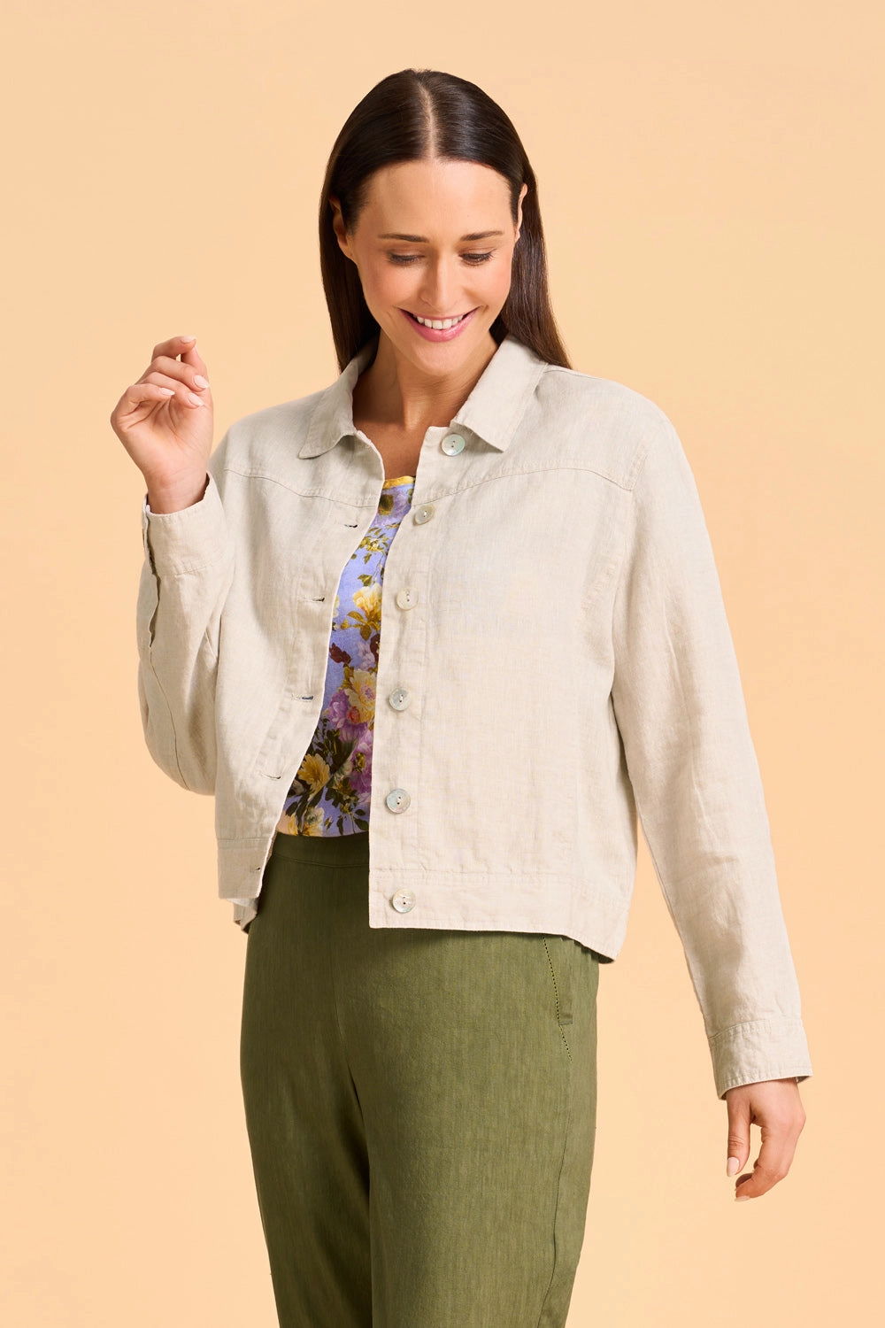 Timeless Linen Jacket - Natural Cross Dye