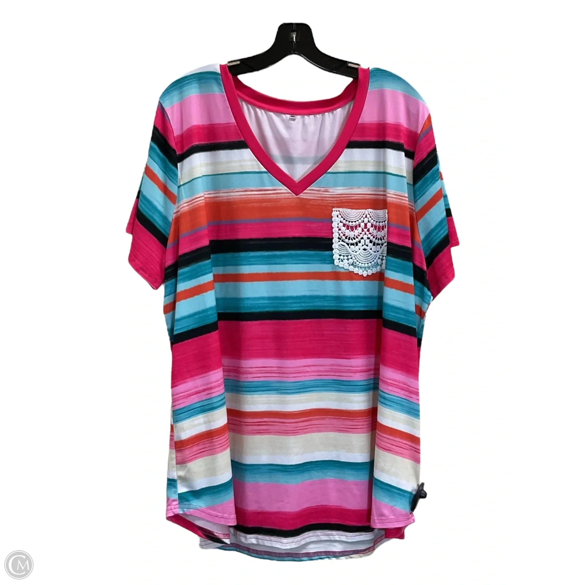 Top Short Sleeve By Top Style In Multi-colored, Size: 3x