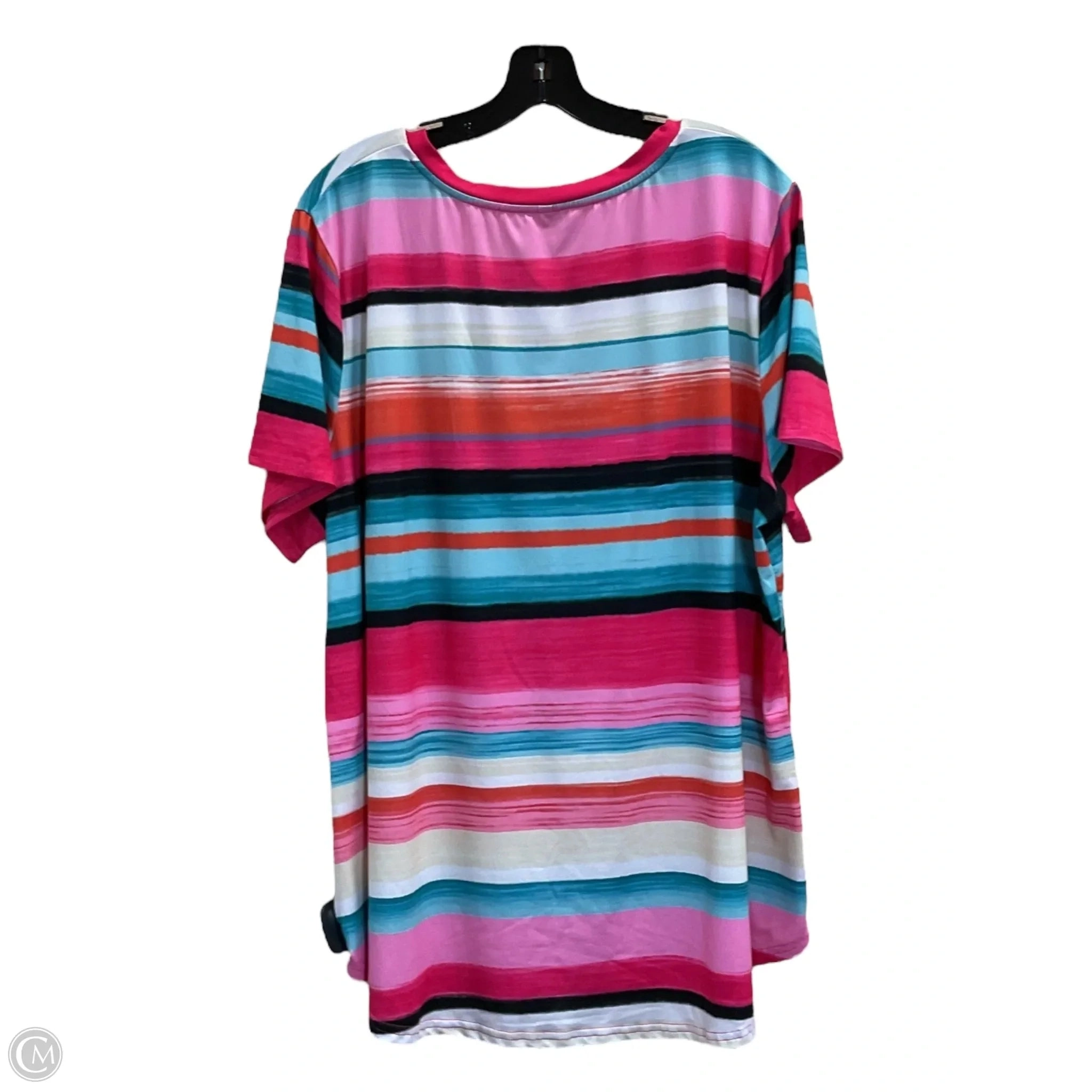 Top Short Sleeve By Top Style In Multi-colored, Size: 3x