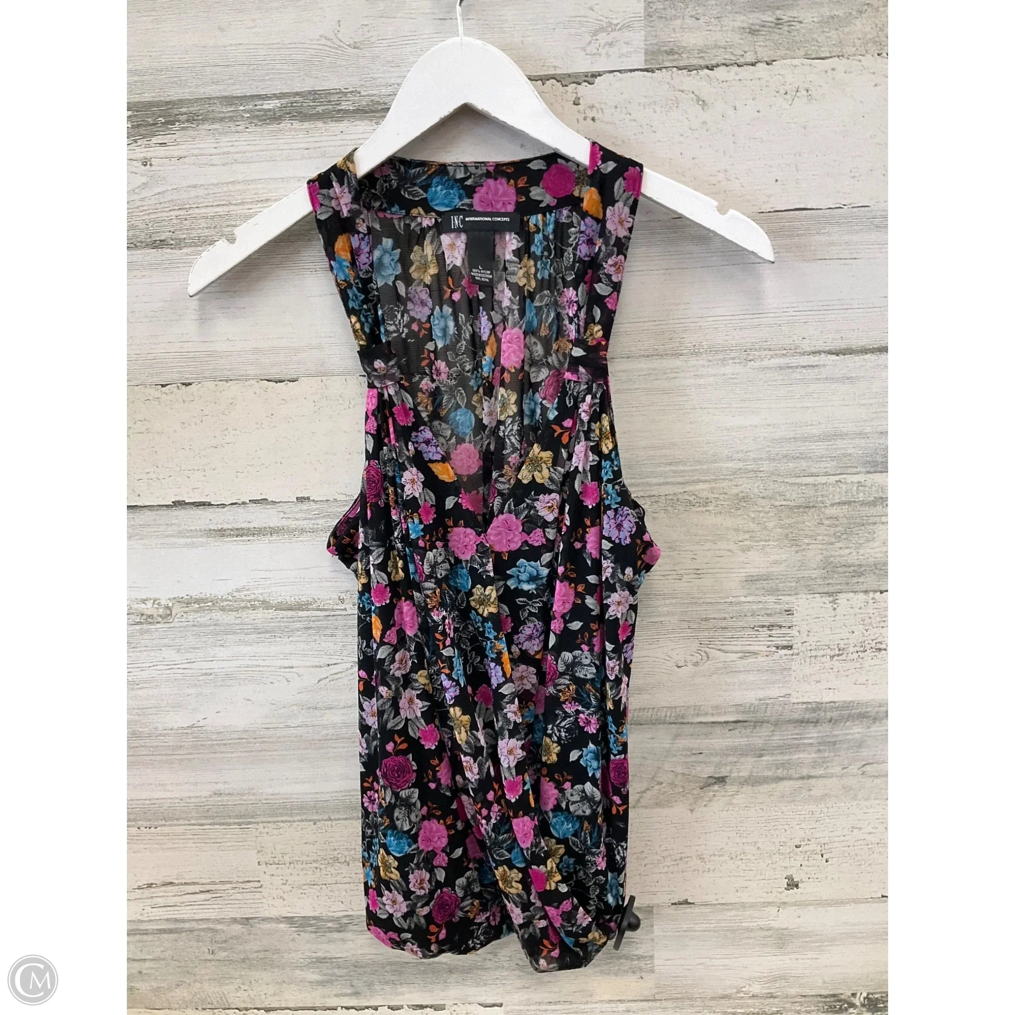 Top Sleeveless By Inc In Floral Print, Size: L