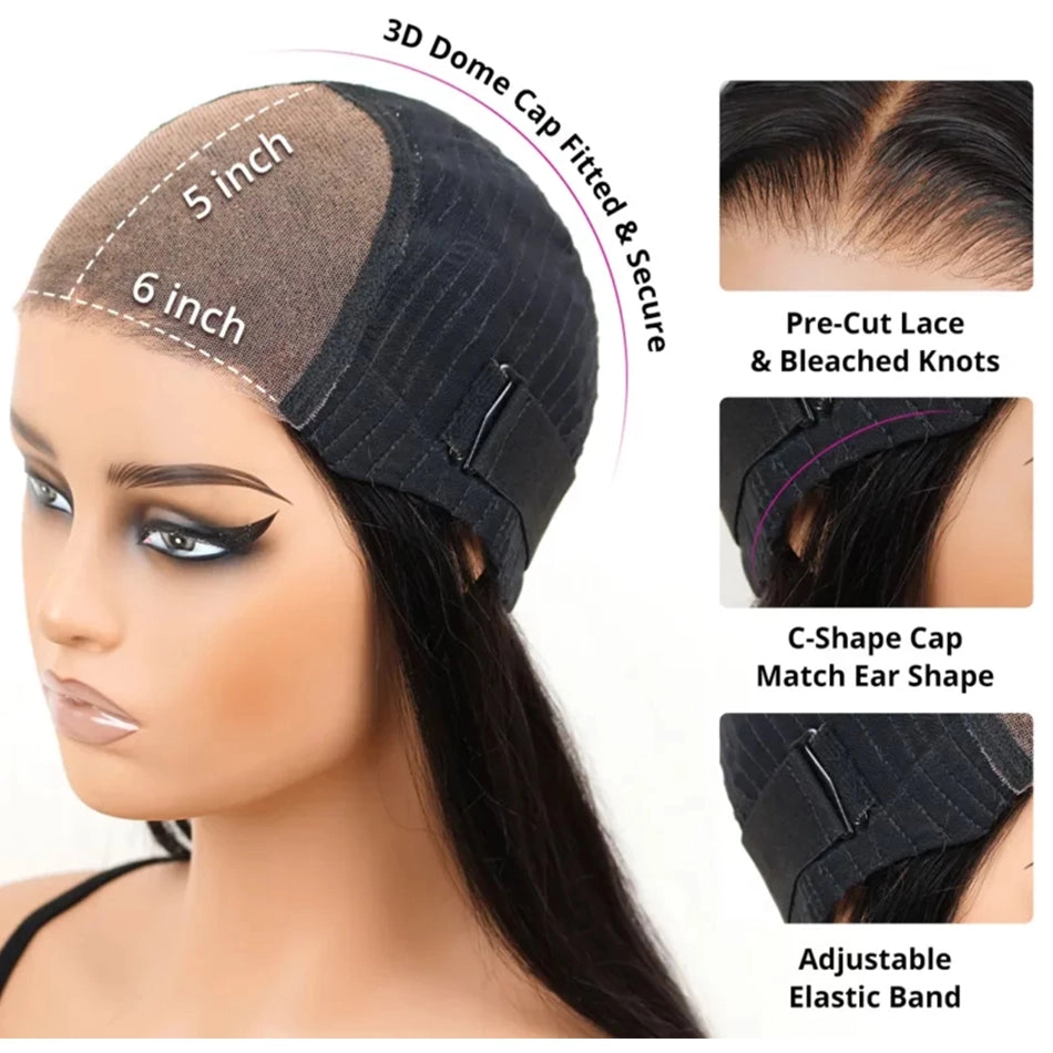 Tuneful Glueless Wigs Human Hair Ready To Wear Highlight Color 1B/27 Straight Wigs