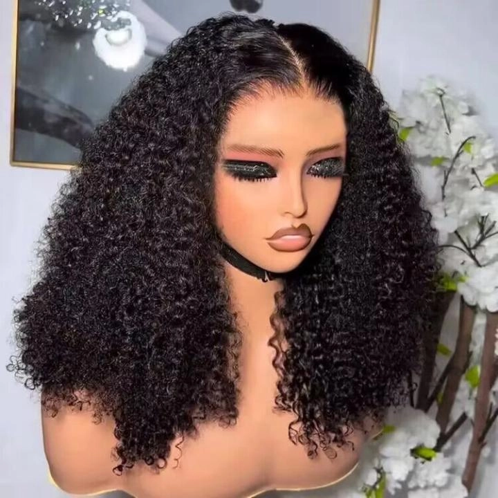 Tuneful Ready To Wear 6x5 Glueless Lace Pre-Bleached Pre-Cut Pre-Plucked Kinky Curly Wigs Bogo Deal