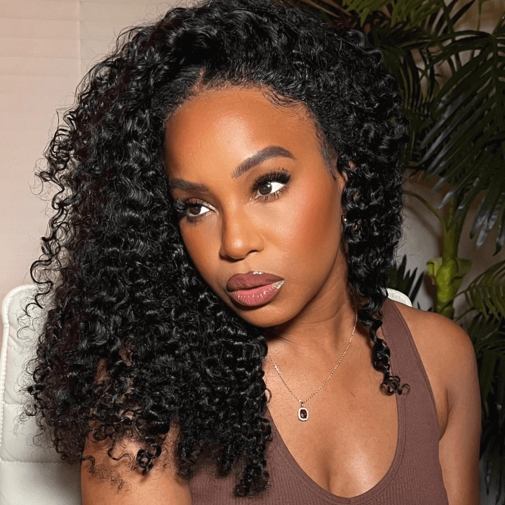 Tuneful Ready To Wear 6x5 Glueless Lace Pre-Bleached Pre-Cut Pre-Plucked Kinky Curly Wigs Bogo Deal