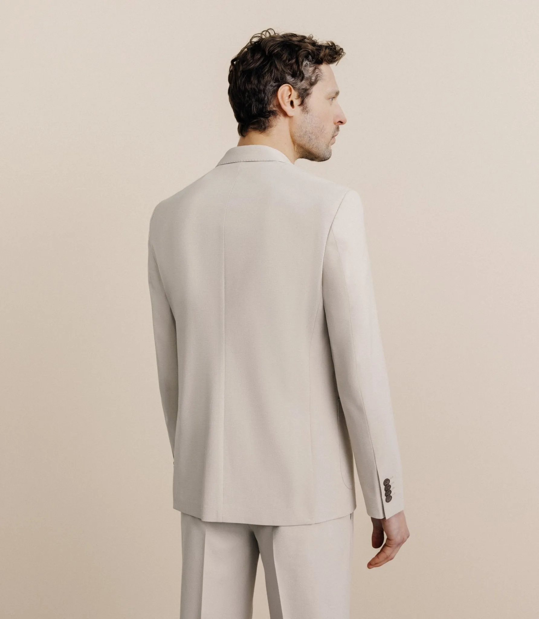 Veste en tissu armuré mastic