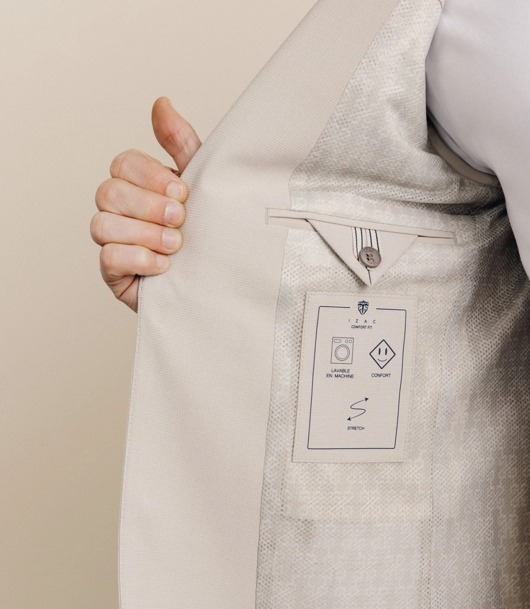 Veste en tissu armuré mastic