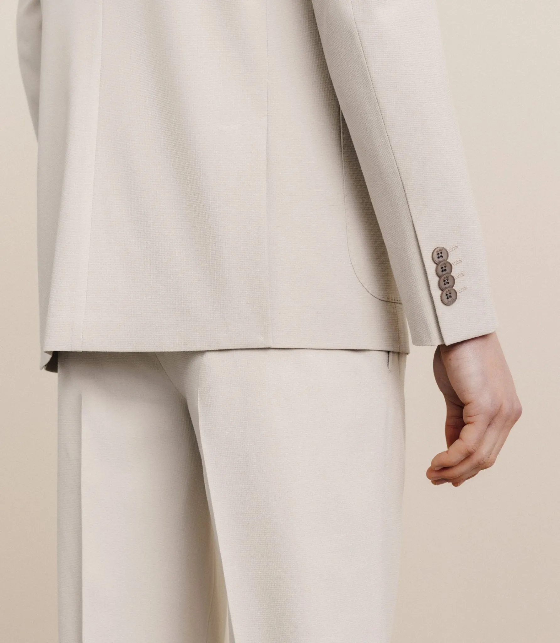 Veste en tissu armuré mastic