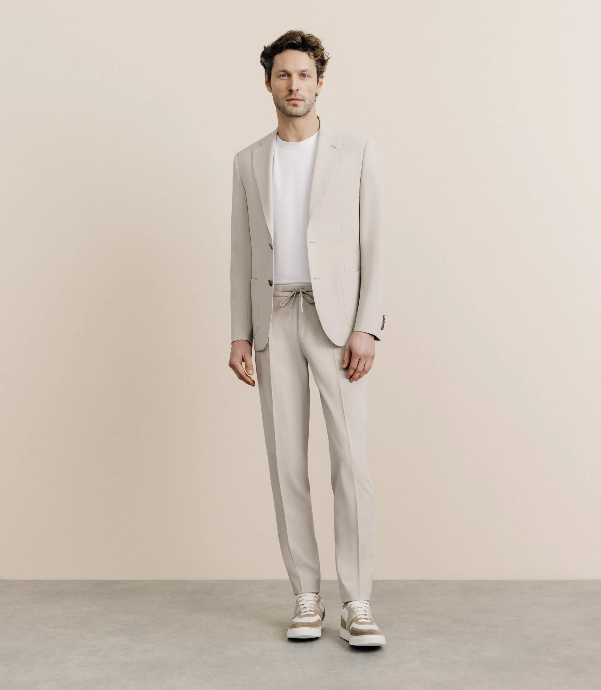 Veste en tissu armuré mastic