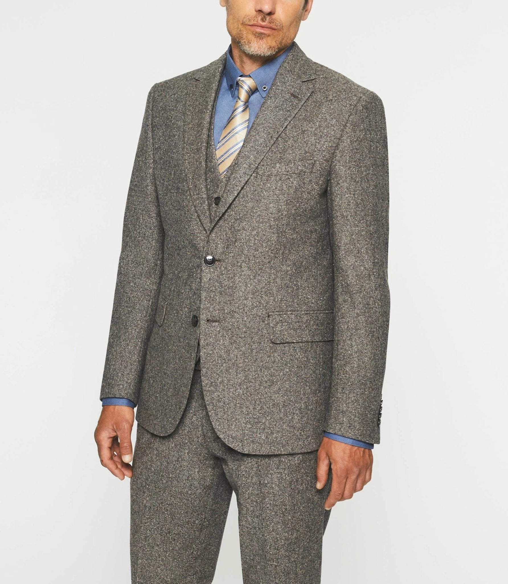 Veste ville en tweed marron SABLE