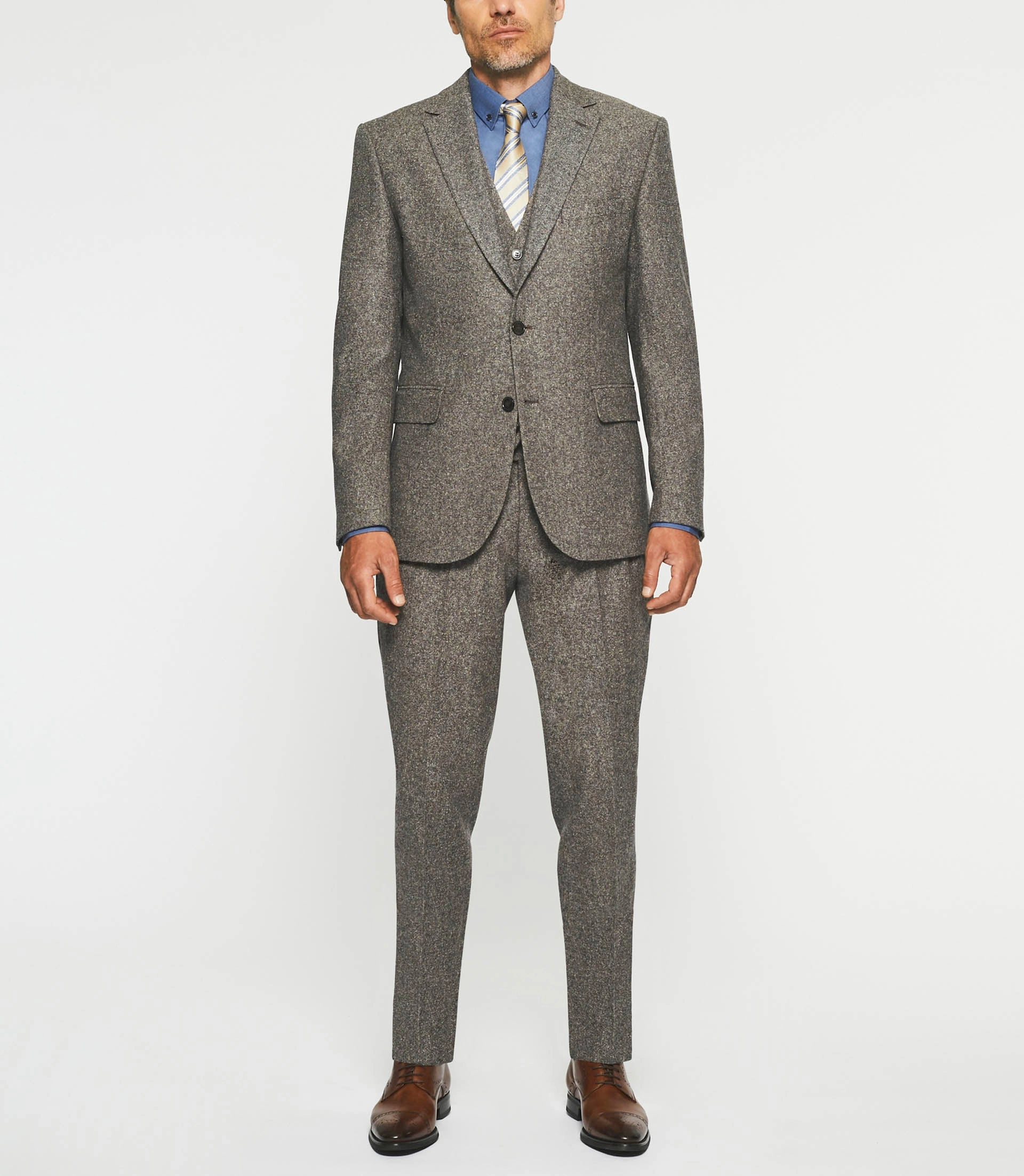 Veste ville en tweed marron SABLE