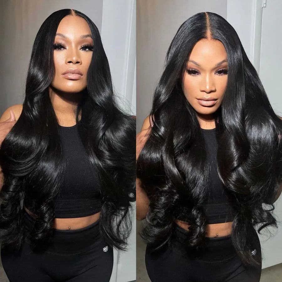 WOWANGEL 2X6 HD Lace Closure Wig Jet Black Wear & Go Glueless Wig